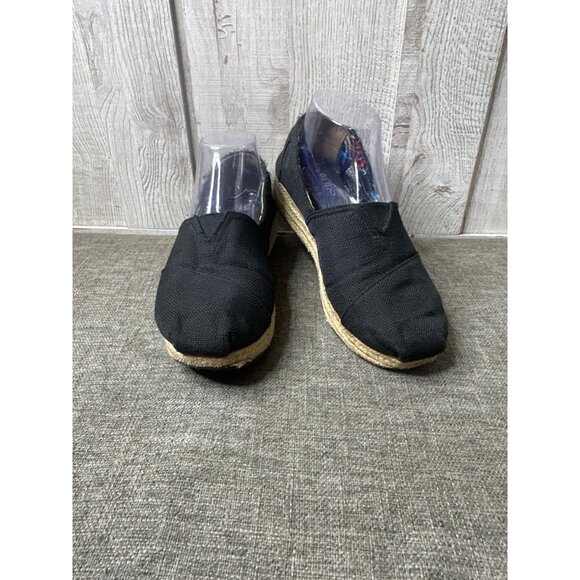Skechers Bobs Womens Black Canvas Espadrilles Flat Shoes Size 8.5 - Picture 1 of 8